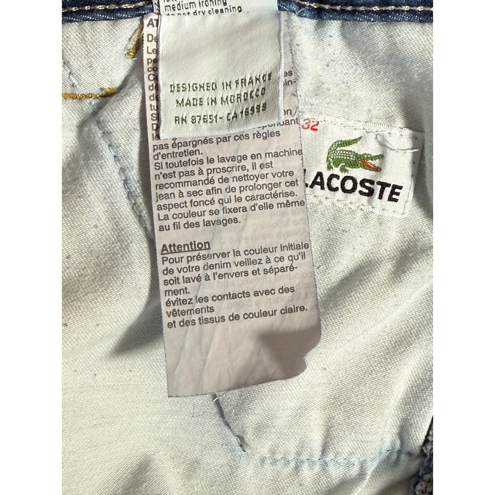 Lacoste Womens Bootcut Flare Jeans Medium Wash Croc Logo Size 32 F 4712 - Picture 5 of 10